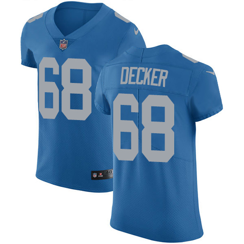 Nike Lions #68 Taylor Decker Blue Throwback Men's Stitched NFL Vapor Untouchable Elite Jersey